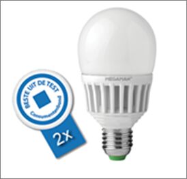 MEGAMAN 11W LED Classic Ranked the BEST Dimmable Lamps by Dutch Consumer Test