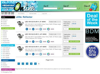 Megaman offer 24/7 On-line Ordering System